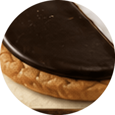 Black and white iced cookie