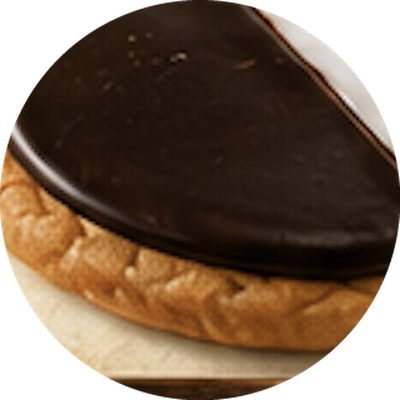 Black and white iced cookie